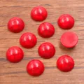 Red synthetic turquoise cabochons flatback round stones for DIY jewelry making accessories - 12mm / Red