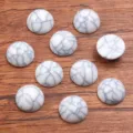 Synthetic white turquoise cabochons flat back round gemstone for DIY jewelry making accessories. - 12mm / White