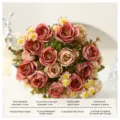 Bouquet di fiori artificiali di rose e margherite per elegante decorazione d'interni realistica. - Rosa