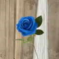Rosa artificiale in velluto blu stelo singolo finto fiore decorazione matrimonio - Blu