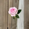 Singolo ramo di rosa artificiale rosa per decorazioni domestiche e composizioni floreali - Rosa chiaro