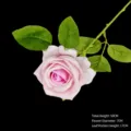 Single stem pink artificial velvet rose flower for elegant home and wedding decor - 7cm Rose / Water Pink
