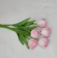 Artificial pink gradient tulip bouquet fake flowers for home room living room decor table display. - Light Pink