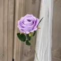 Singolo ramo di rosa viola artificiale in flanella per matrimonio decorazione variante - Viola