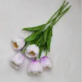 Artificial purple tulip bouquet variant, faux flower arrangement for home decor and party. - Purple Base Style