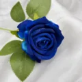 Realistic royal blue velvet artificial rose single stem 50cm for home wedding decor - 7cm Style / Blue