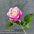 High quality artificial pink velvet rose branch for wedding and home decor - 7cm Style / Deep Pink
