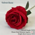 Realistic single stem deep red velvet artificial rose for elegant wedding and home decor - 11CM Size / Red