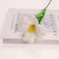 Fiore di tulipano bianco artificiale stelo singolo finto fiore decorazione casa fotografia - Bianco