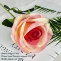 Premium single stem artificial velvet rose in champagne pink for home and wedding decor - Velvet Rose / 11cm / Champagne Pink