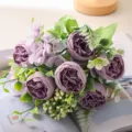 Bouquet di peonie artificiali nordiche fiori di seta matrimonio decorazioni casa viola floreale - Viola
