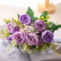 Mazzo di fiori di peonia artificiale viola composizione floreale di simulazione per casa decor - Viola
