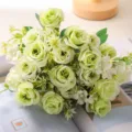 Bouquet di rose artificiali fiori finti per matrimonio decorazione casa festa - Verde
