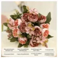Bouquet di fiori artificiali rosa e margherita decorazione per casa matrimonio - Rosa