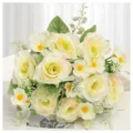 Bouquet di fiori di rose artificiali pianta di simulazione arredamento matrimonio stile INS fiori finti - Verde