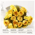 Bouquet di fiori artificiali rose margherite gialle, set decorativo realistico da 30cm - Giallo