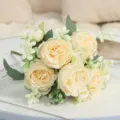 Bouquet di rose artificiali simulazione fiori persiani decorazione matrimonio casa - Champagne
