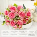 Bouquet di fiori di peonia artificiale decorazione rosa fiori di seta matrimonio casa - Rosa