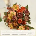 Bouquet de fleurs artificielles rose marguerite salon mariage décoration maison - Orange Kaki