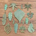 Vintage alloy charms DIY jewelry making antique bronze leaf feather tree pendants 13 styles - 10 Pieces/Pack