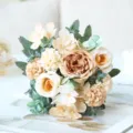 European artificial rose peony flower bouquet for home wedding decoration DIY floral arrangement. - Champagne