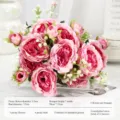 Bouquet de fleurs de pivoine rose artificielles pour la décoration de maison et de mariage. - Violet Rose