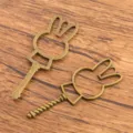 Antikbronze Hohles Kaninchen Anhänger Lünette UV Harz DIY Schmuckzubehör Basteln - Antikbronze