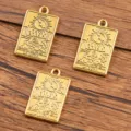 Pendentifs cartes de tarot dorés alliage de zinc accessoires bijoux DIY 14x23mm vintage - Style Lune (25G1-2)