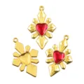 DIY gold tone red enamel heart charms pendant jewelry making accessories craft supply items. - Style 7 (28B1/2) / 25x40mm