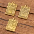 Pendentifs cartes de tarot dorés, breloques en alliage de zinc rétro pour colliers et bijoux. - Style Amoureux (25G1-4)