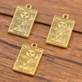 Pendentif carte de tarot en alliage de zinc doré vintage, breloque The Sun pour bijoux. - Style Soleil (25G1-5)