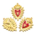 DIY sieraden accessoires rood hart gouden hanger bedels voor ketting armband maken - 33x44mm