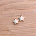 DIY legering geëmailleerde ster hangers snoepkleur metalen bedels voor sieraden 2st - Blauw