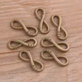 DIY Zinklegierung Unendlichkeit Verbinder Anhänger mit BFF Gravur für Schmuckherstellung. - Antike Bronze