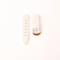Beige leather watch strap 14mm convex short band replacement for smart watch compatible - 14mm / Off White