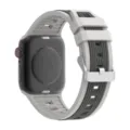 Silicone watch band with dual-color striped design compatible with Apple Watch 41mm models securely. - 38/40/41mm / Starlight + Brown