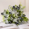 Ramo de flores artificiales tulipán azul retro decoración del hogar accesorio de fotografía - Azul
