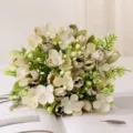 Ramo de flores artificiales de tulipán magnolia para decoración del hogar y utilería fotográfica. - Verde