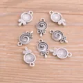 Silver alloy lollipop bow charms DIY jewelry making accessories 10x18mm wholesale pendants - Antique Silver