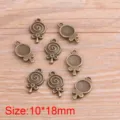 DIY alloy lollipop bow shape charms pendants antique bronze jewelry making accessories 10x18mm - Antique Bronze