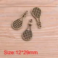 Bronze Tennisschläger Anhänger DIY Legierung Schmuck Zubehör Zubehörteile 12x29mm. - Antikbronze