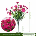 Bouquet di fiori di violetta di eucalipto artificiale 7 rami rosa decorazione casa 36cm - Violette (Rosa rosa)