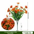 Bouquet di fiori di eucalipto artificiale rosso tramonto 7 rami fiori finti 36cm - Violette (Arancione)
