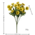 Bouquet di piccoli girasoli artificiali finte margherite per la decorazione domestica. - Margherite a foglia grande (Giallo)