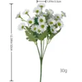Bouquet di Fiori di Margherita Bianca Artificiale Piccola Mazzetta per Decorazioni - Margherite a foglia grande (Bianco)