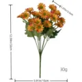 Bouquet di margherite artificiali con specifiche di dimensioni per decorazioni domestiche. - Margherite a foglia grande (Arancione)