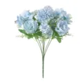 Bouquet di fiori di seta blu artificiale rosa ortensia decorazione per la casa piante - Peonie colorate (Blu)