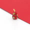 Gold-plated enamel gourd DIY pendant for handmade woven bracelet accessories detail - Gourd Style (D1537)