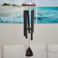 Details zum 85cm Metall Windspiel mit 5 Aluminiumrohren, ideal für Heim und Garten Dekor. - 803