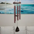 85CM Metall 5-Rohr Windspiel Detailansicht, gravierte Gedenkrohre für Haus und Garten. - 806